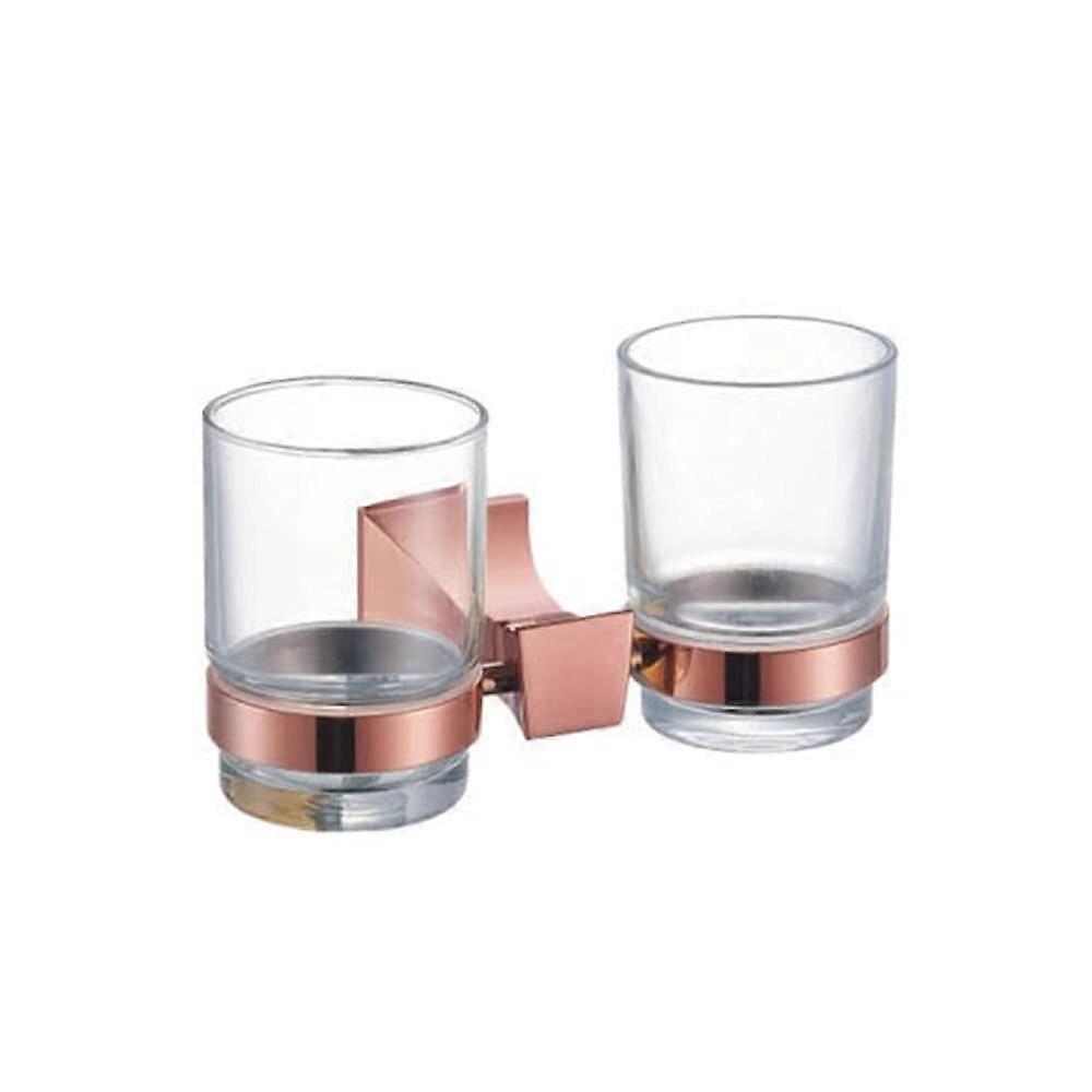 Bathroom Accessories Set with Rustproof Wall Mounted Towel Rack Soap Holder Double Cup Holder