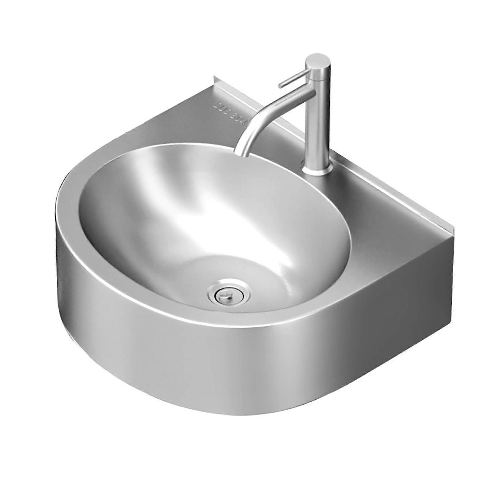 304 Stainless Steel Corner Wall Mount Bathroom Sink, SpaceSaving Design for Small Spaces