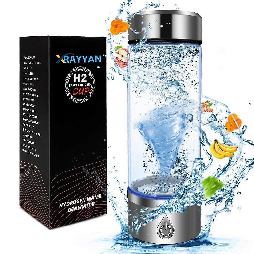 Hydrogen Water Bottle Generator, 3Min Conversion, Borosilicate Glass, Large Capacity, LeakProof, Silver