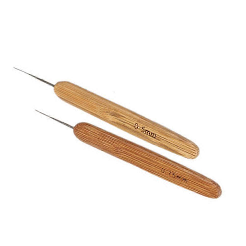 Portable Bamboo Crochet Tools for Crafting, Featuring Round Tips and Comfortable Grip