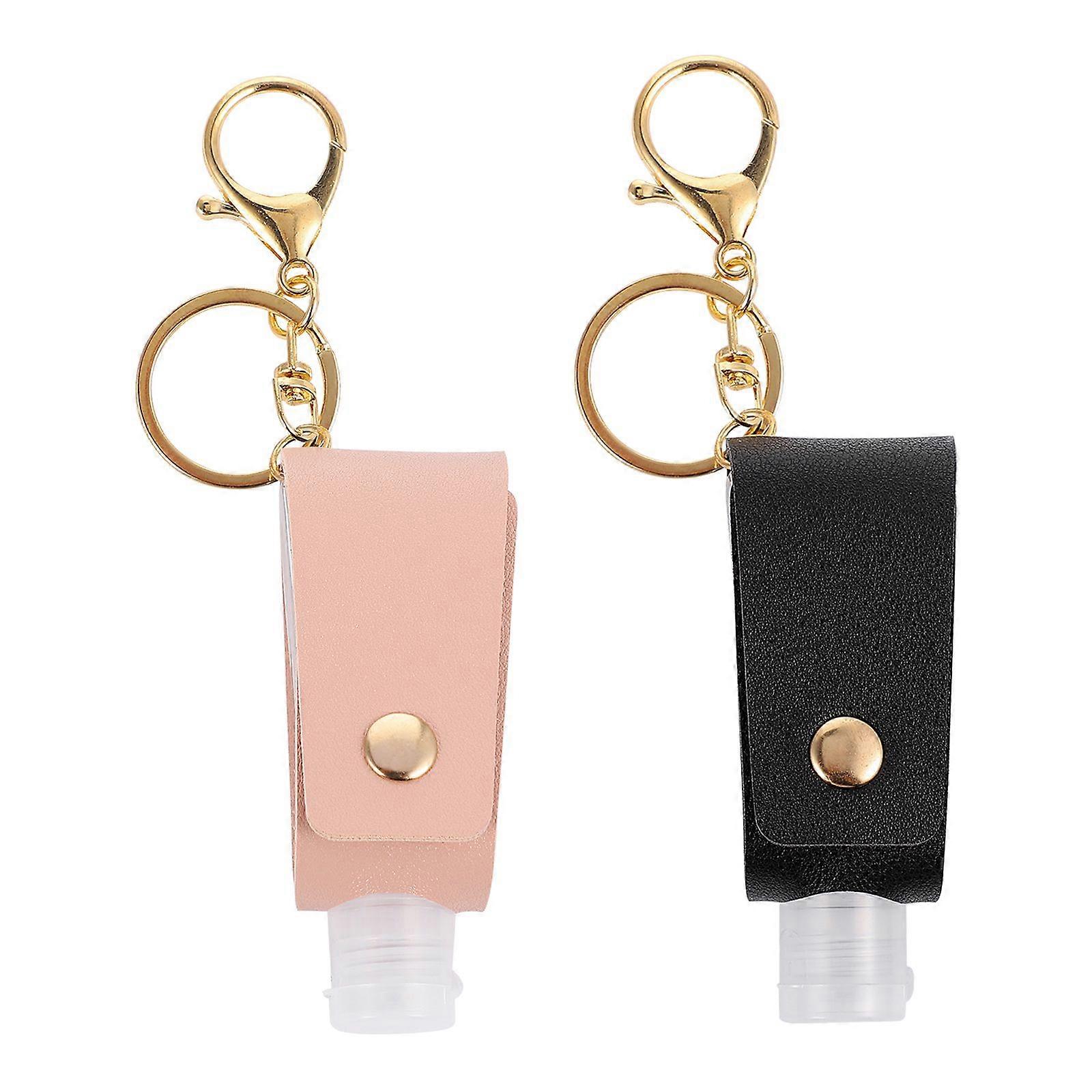 2pcs Bottle Cover Refillable Bottle Portable Key Chain Holder