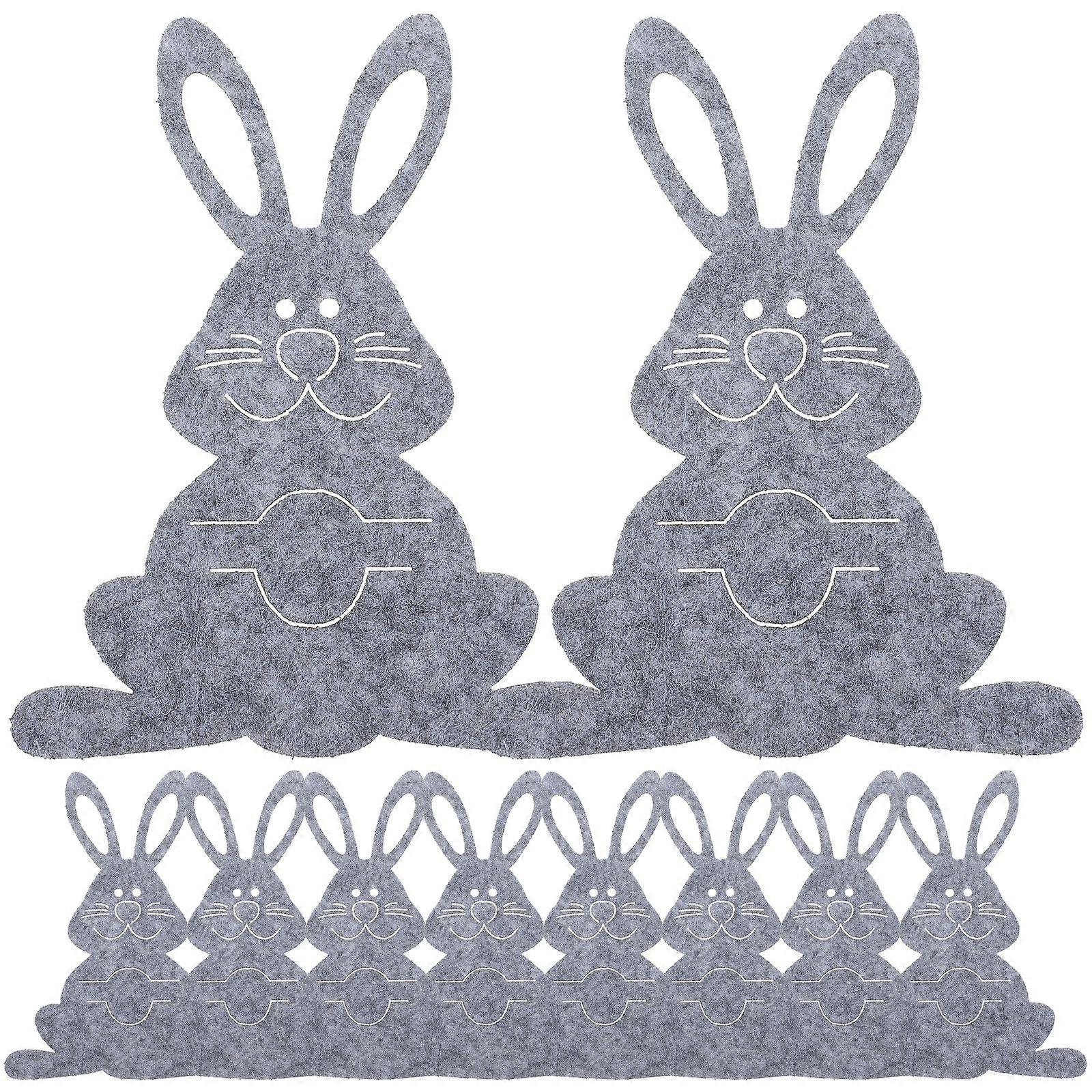 12pcs Easter Bunny Forks Cutter Bags Dining Table Cutlery Fork Spoon Pouches