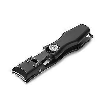 Stainless Steel Wide Jaw Nail Clippers with BuiltIn Catcher Long Lever Power for Thick Nails