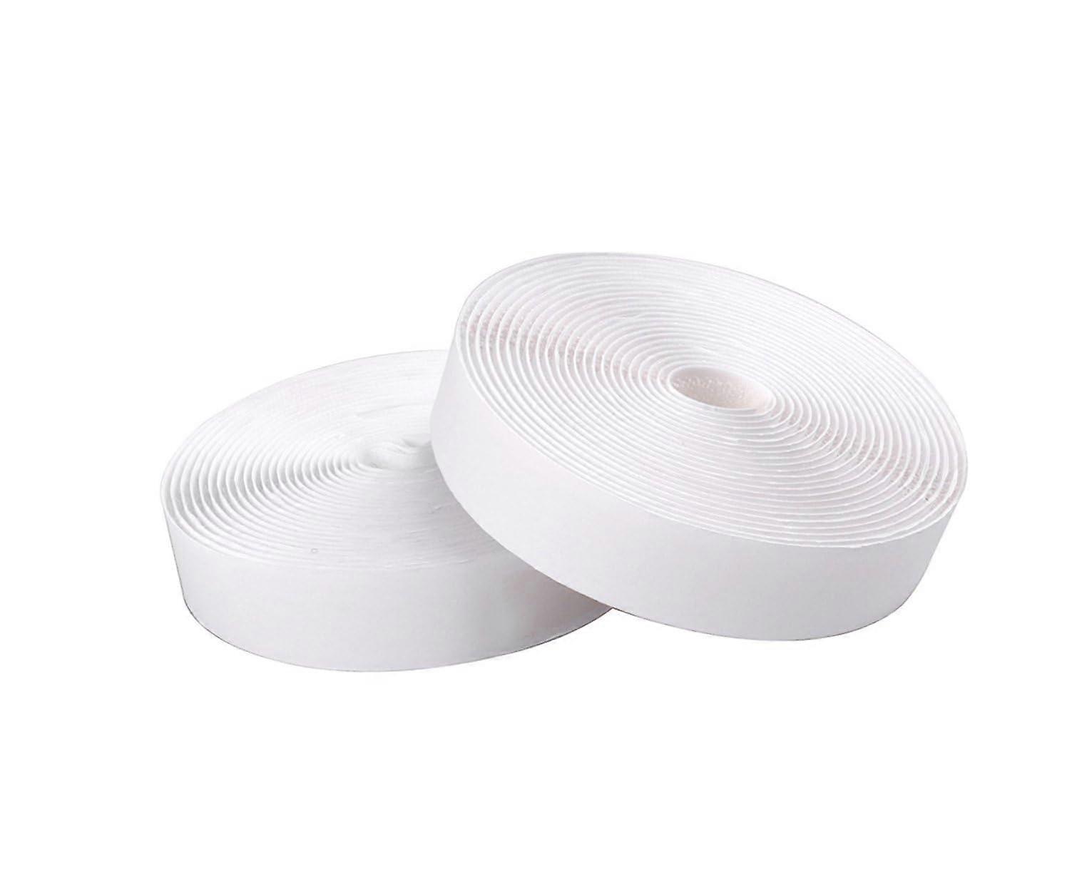 Double Sided Hook and Loop Adhesive Tape White Nylon Industrial Strength Fastener for Cable Management