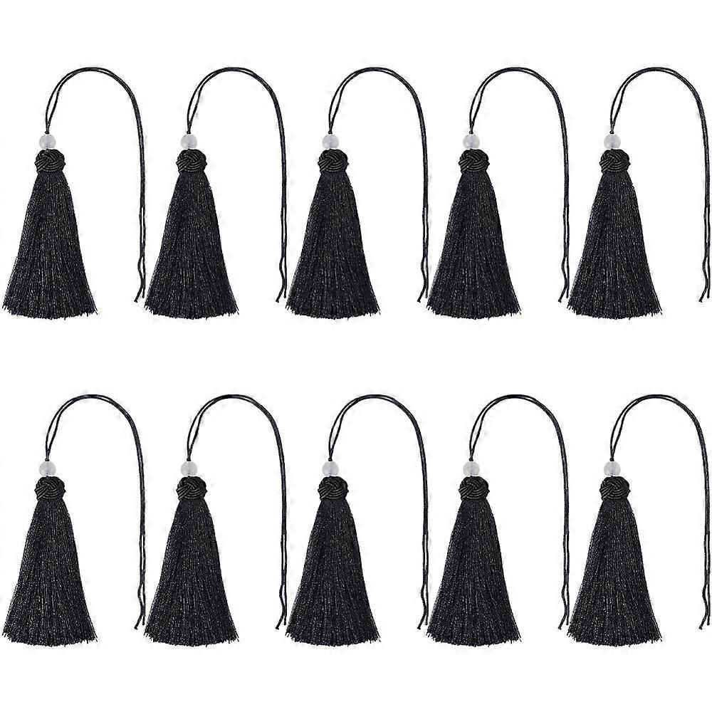 Polyester Tassel Pendants with Glass Black 300mm