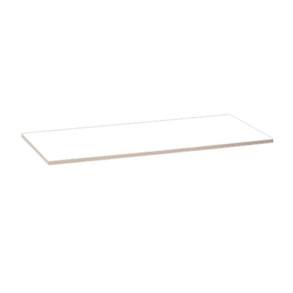 White Laminated Wood Shelf 48 Inch with Ample Storage Space and Easy Clean Surface