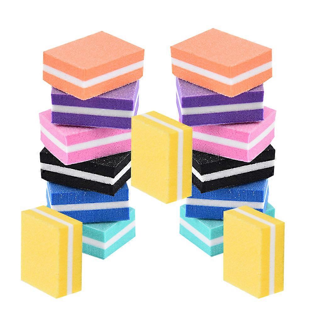 Manicure Tools Set Mini Sponge Nail File for Polishing 21Pcs Assorted Colors