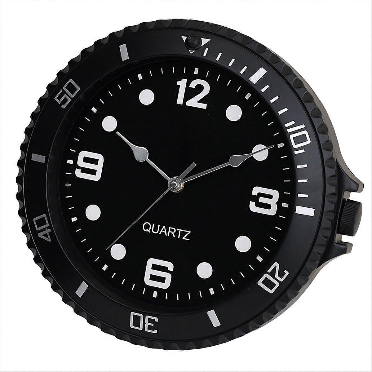 Wall clock modern design silent quartz needle wall clock Black