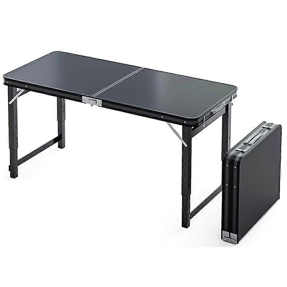 120 x 60cm Foldable Outdoor Table Height Adjustable Portable Rectangular Camping Picnic Table