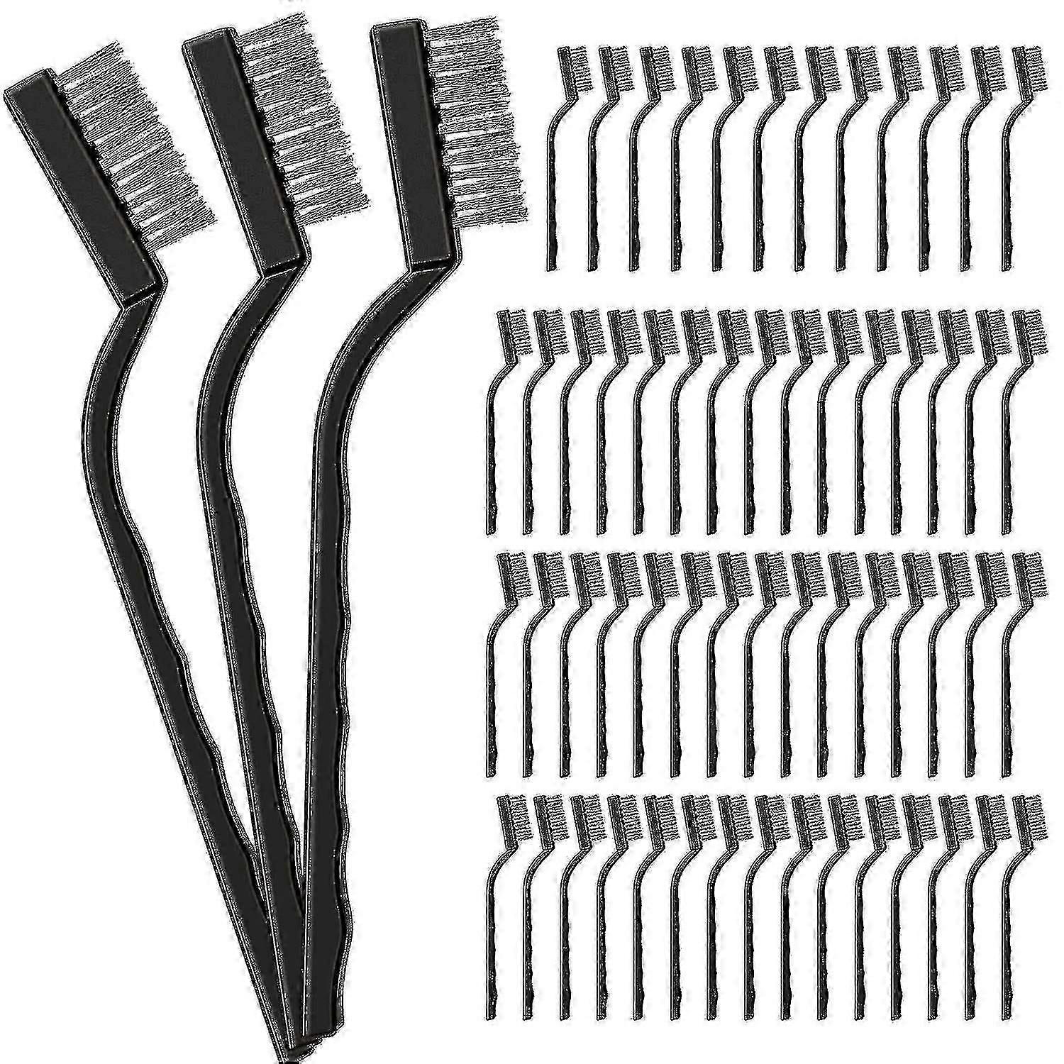 60 peças mini escova de arame menos escova de aço, 6,7 polegadas