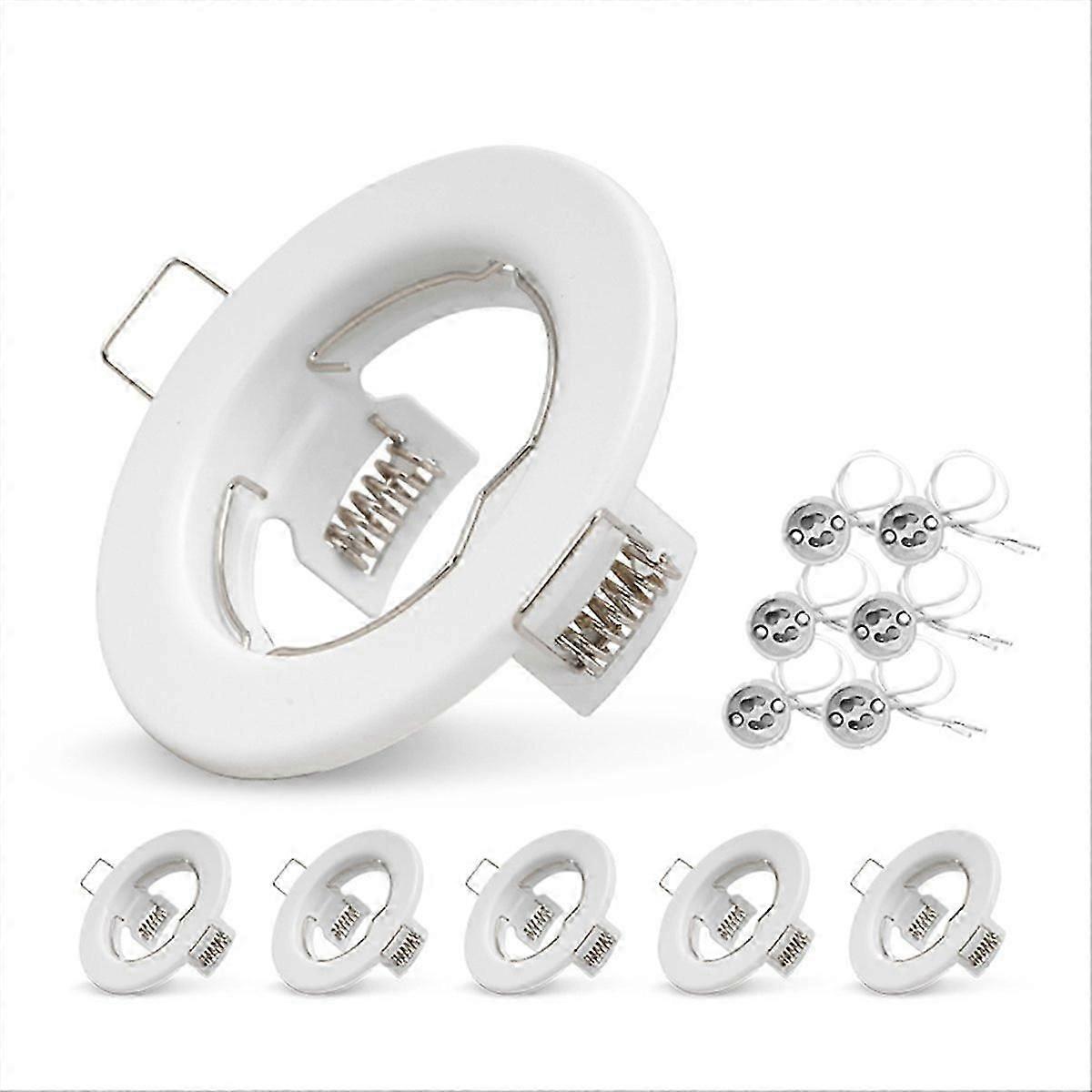 6pcs Down Light Frame Recessed LED Ceiling Fixtures White