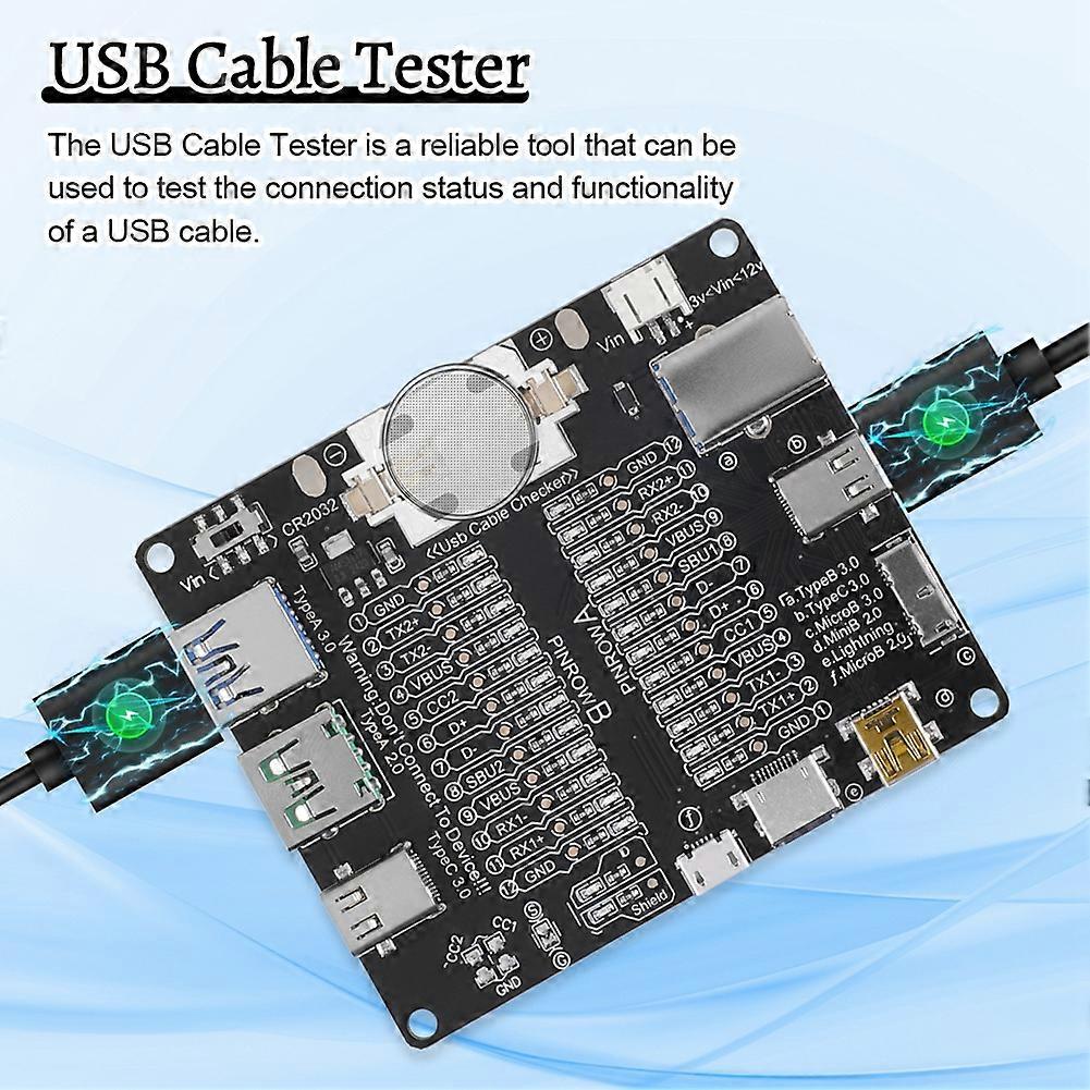 USB Cable Tester USB Data Line Detection Board Short Circuit Switch Test Board Data Cable Anomaly Detection Test Tool