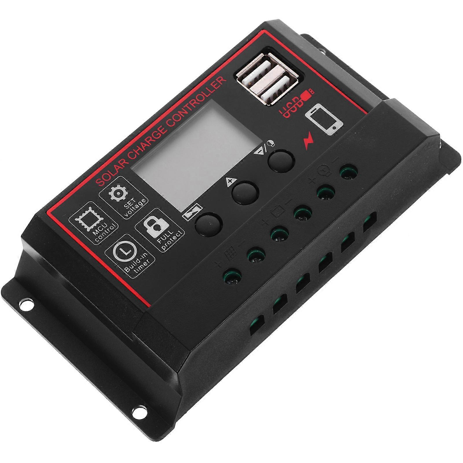Solar Controller 20A Solar Panel Controller for Charging Use Black