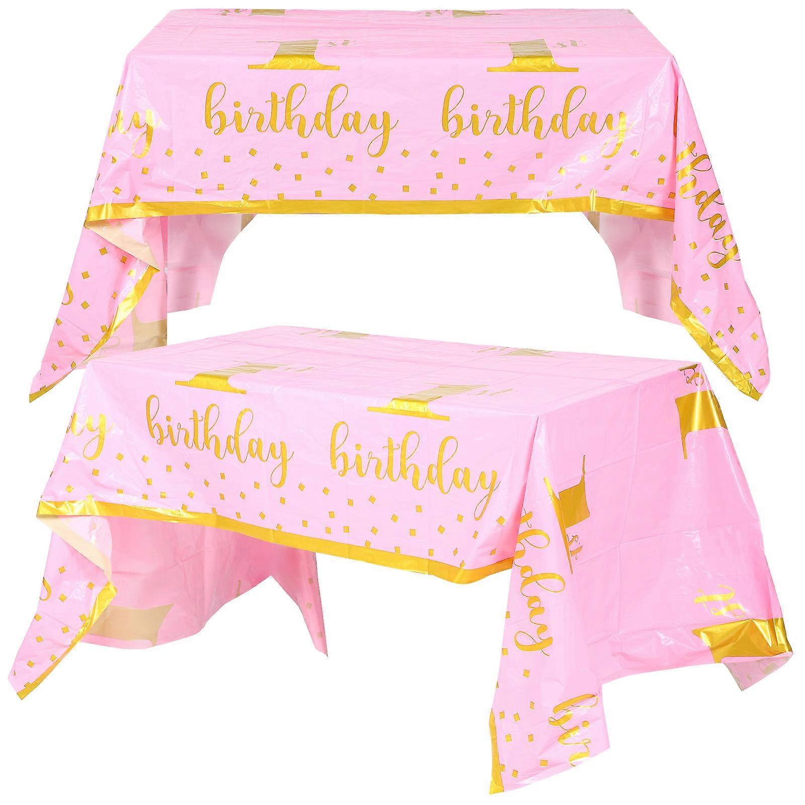 Plastic Tablecloth Party Tablecloth for Birthday 2Pcs Rectangle Covers