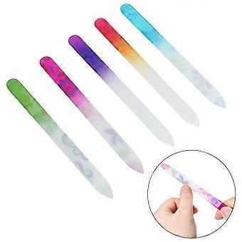 Nail Files Glass Nail Files for Smooth Nails 5Pcs Assorted Colors