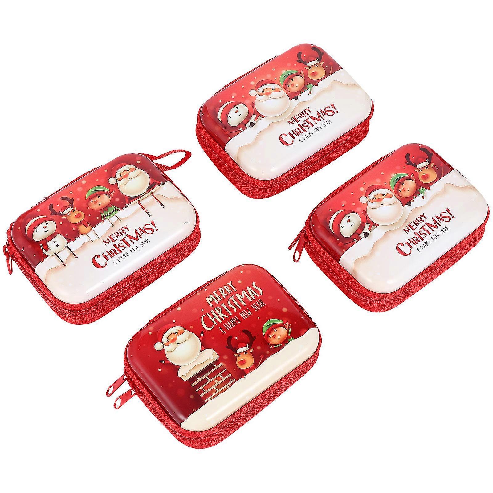 Assorted Color Mini Coin Purse for Storing 4Pcs Rectangular Storage Bags