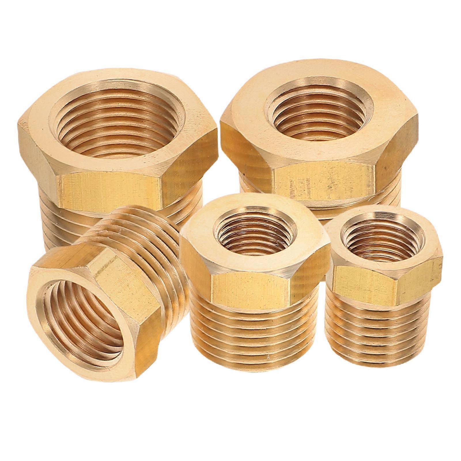 Pipe Fitting Brass Reducer Bushing for Secure Connection 5Pcs Pack