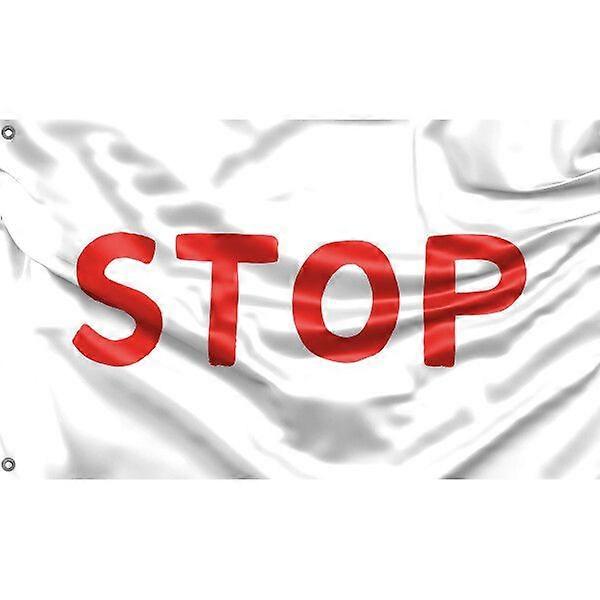 Stop Red On White Flag GS0324