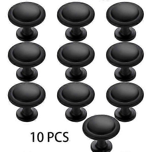 10-pack Kitchen Door Knobs 1-1/4\" Drawer Knobs Cabinet Knobs Matte Black Zinc Knobs Drawer Handles Door Knobs