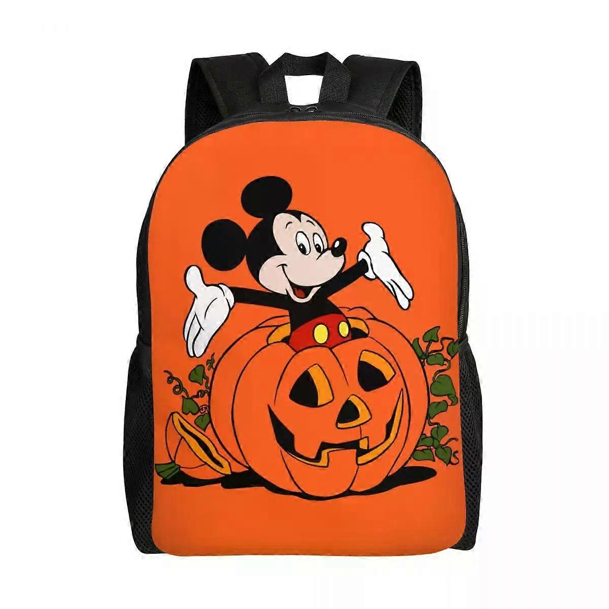 SJ2993 Minnie Mickey Mouse Travel Backpack Men School Computer Bookbag Donald Duck Pumpkin Pie College Student Daypack Bags