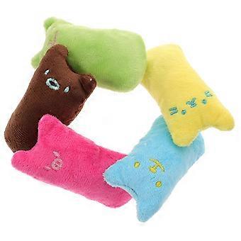 Coussin en peluche à l'herbe à chat, adorable coussin pour faire ses dents, lot de 5 pièces, couleurs assorties