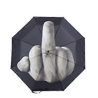 Kul langfinger opp Tre sammenleggbar paraply Anti-sol regn vindtett parasoll 2023