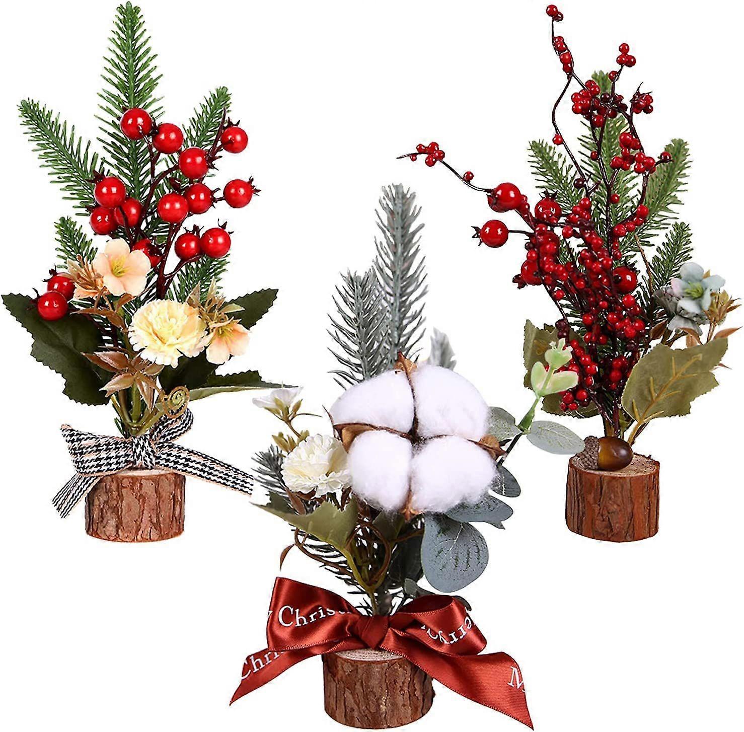 3Pcs Tabletop Mini Christmas Trees