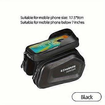 7-inch Mobile Bike Front Rack Bag, Touch Screen Waterproof Hardshell Bike Top Tube Storage Bag Organizer Bag, Riding Accessories