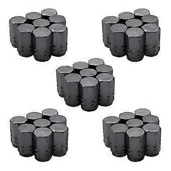 40 Stuks Band Stuurpen Ventieldoppen Wiel Kleppendeksels Auto Stofdichte Band Dop, Zeshoekige Vorm Titanium Gra