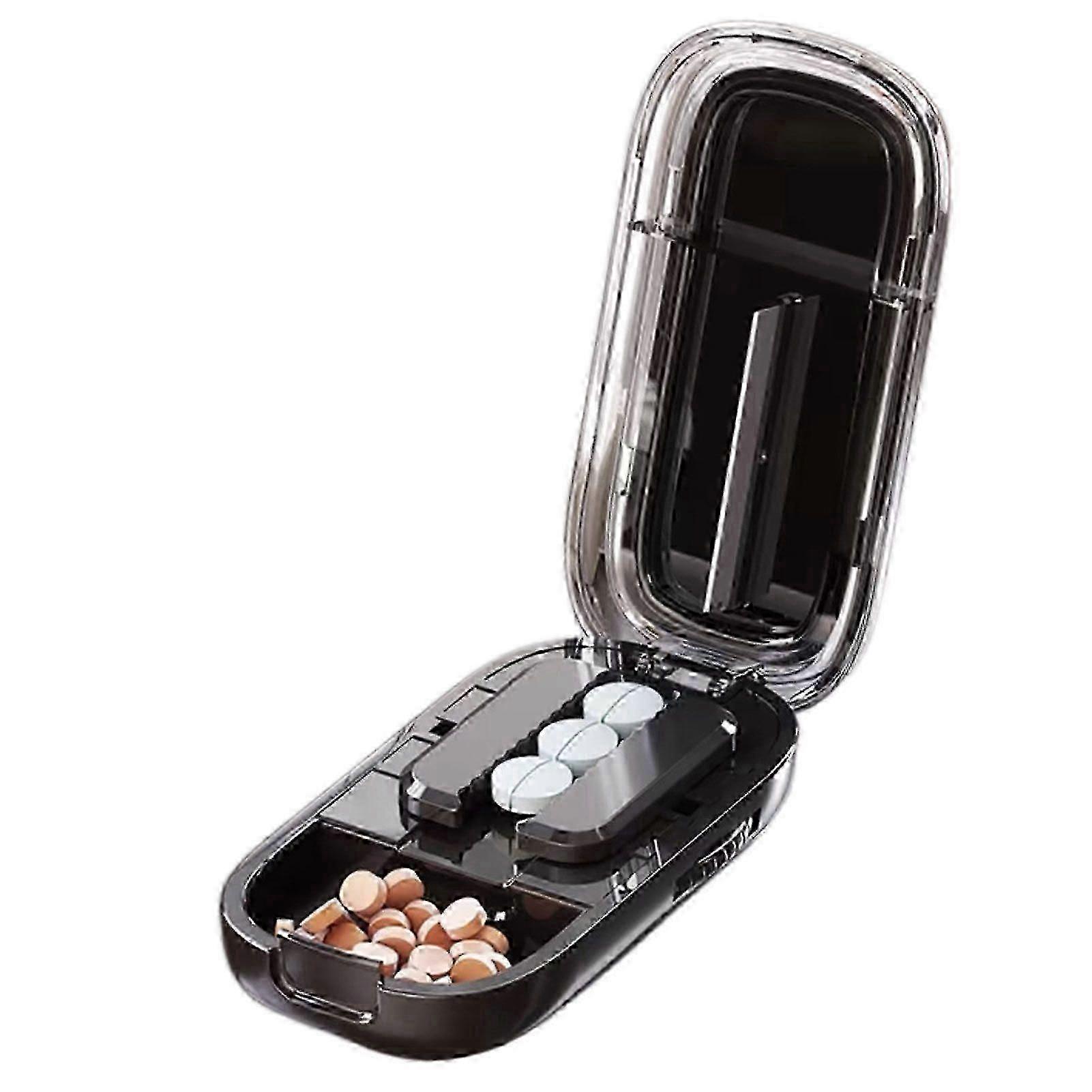 Precision Tablet Splitter with Alignment Guide, Portable Pill Organizer and Cutter