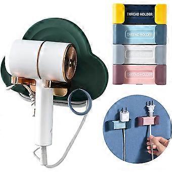 Hair dryer holder Green hair dryer holder for wall bathroom decoration