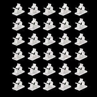 30 pièces blanc clips de câble réglables organisateur de bureau auto-adhésif support de fil de gestion de fil de nylon