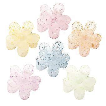 KATEA 6 stuks grote haarklauwklemmen matte bloem haarclips antislip schattige haarvanger haarspeldjes kunststof kaakklemmen voor dun dik haar haar acryl accesso