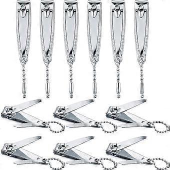 12 Pcs Stainless Nail Clippers Set Fingernail and Toenail Cutter Tool Set, Men, Women, Elder, Home Travel Salon Care