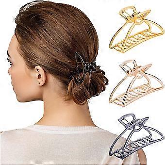 Pince Cheveux Femme, Lot de 3 Clips de Griffe de Cheveux en Mtal Pince Cheveux Griffes paisses Hair Claw Clip pour Femmes Filles (3 Couleurs)