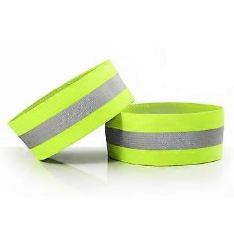 4pcs High Visibility Reflective Wristbands Reflective Ankle Bands Safety Bands Safety Reflector Tape Straps Reflective Running Gear for Jogging Walkin