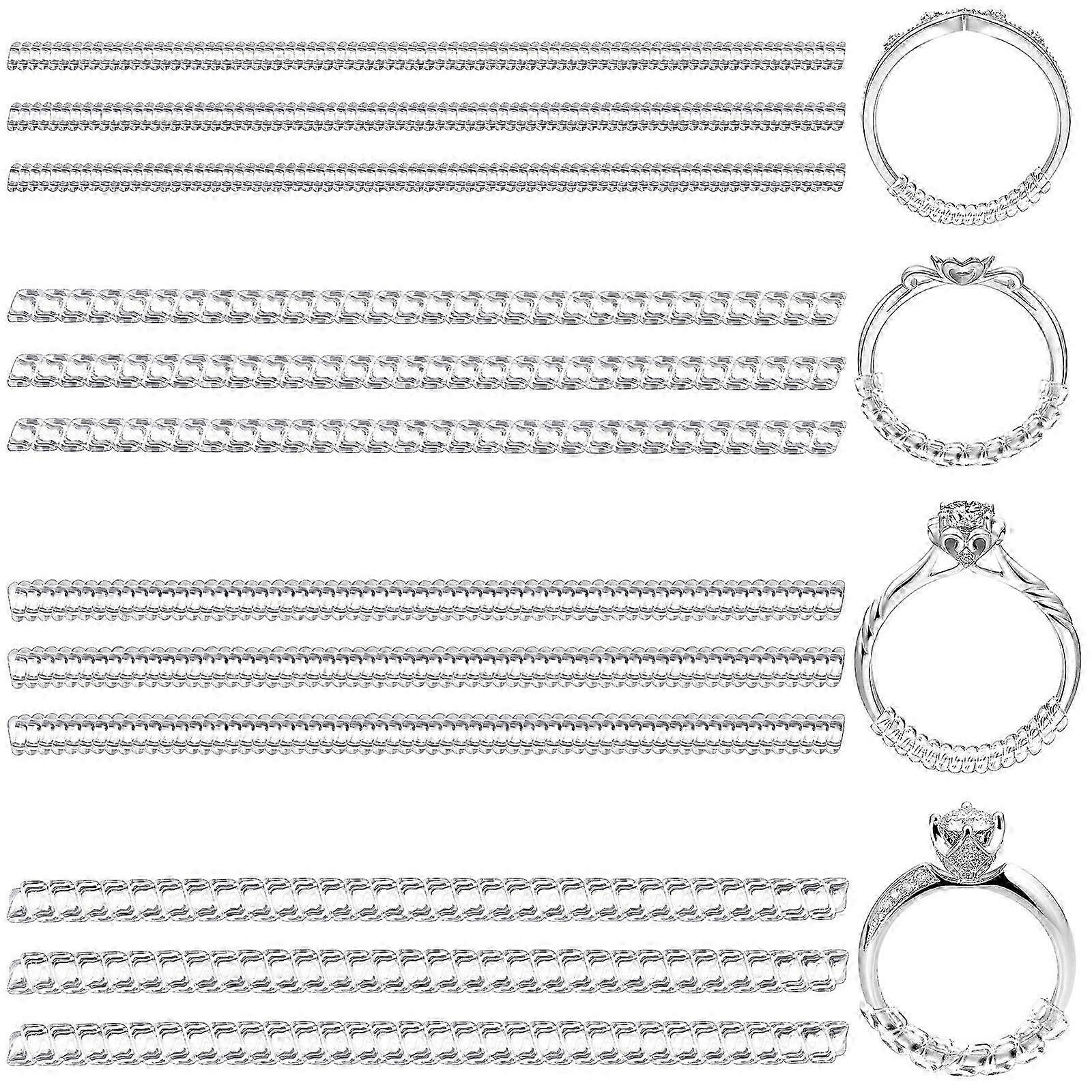 Plastic Tightener Spiral Shape compatible with Ring Size Adjustment Home Use 12Pcs