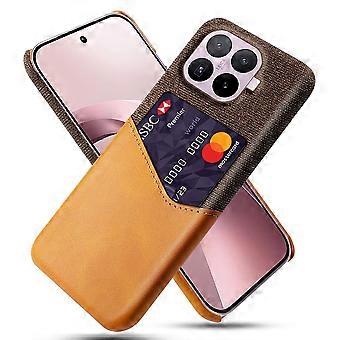 Compatibile con Xiaomi 17T. Custodia in similpelle PU con texture in tessuto, cover rigida in PC con porta carte.