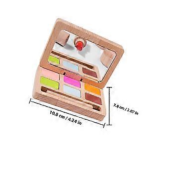 1 set of Pretend Makeup Kit Girl Makeup Makeup Kit Toddlers Pretend Wood Beauty Salon Toys Set