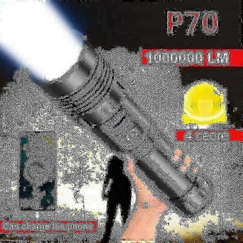 1000000 Lumens Super Bright Led Tactical Flashlight Rechargeable Led Work Light