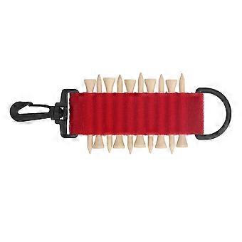 10 Tees Golf Tee Holder with Hook Multifunction Practical Portable Golf Tee Carrier Storage Bag compatible with Belt Red