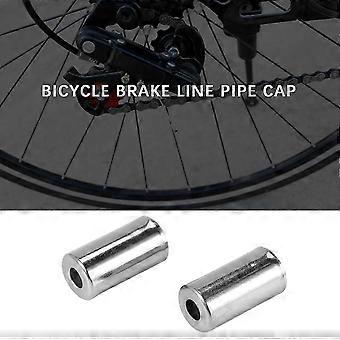 100pcs Gaines Cable cap Fixing Brake Speed 5mm Metal Silver compatible with Bike