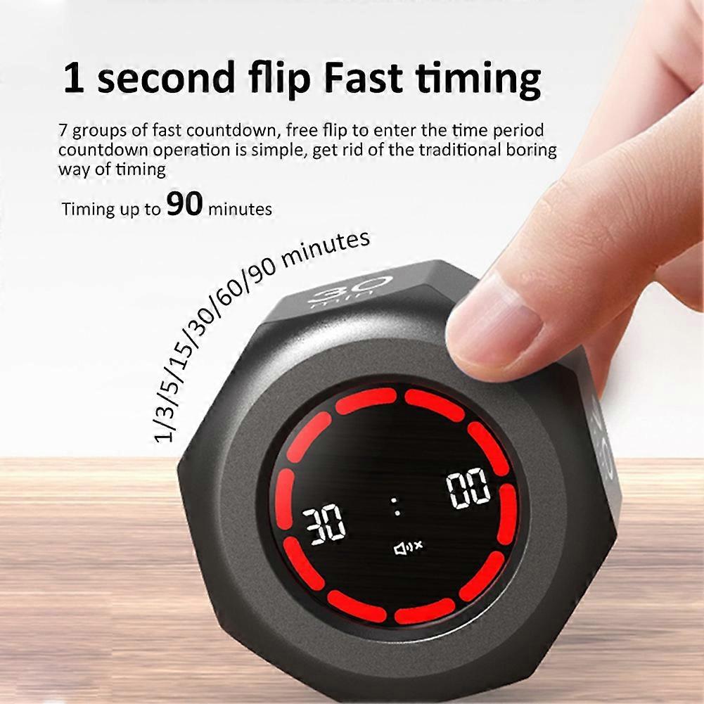 2pcs Multi-Hexagon Cube Timer 90-Minute Sensor Digital Timer with LED Screen 7 Set Time Management Tools