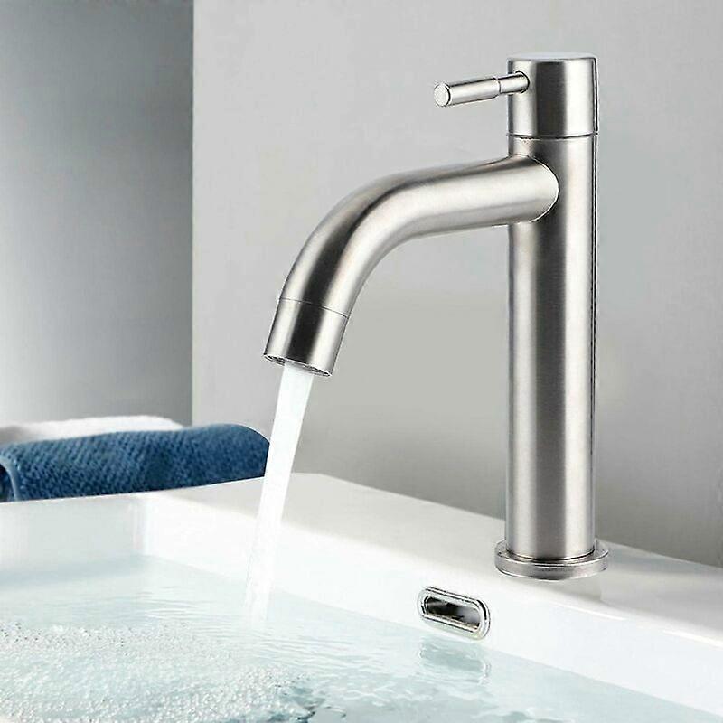 Stylish Brushed Nickel Solid Brass Bathroom Faucet