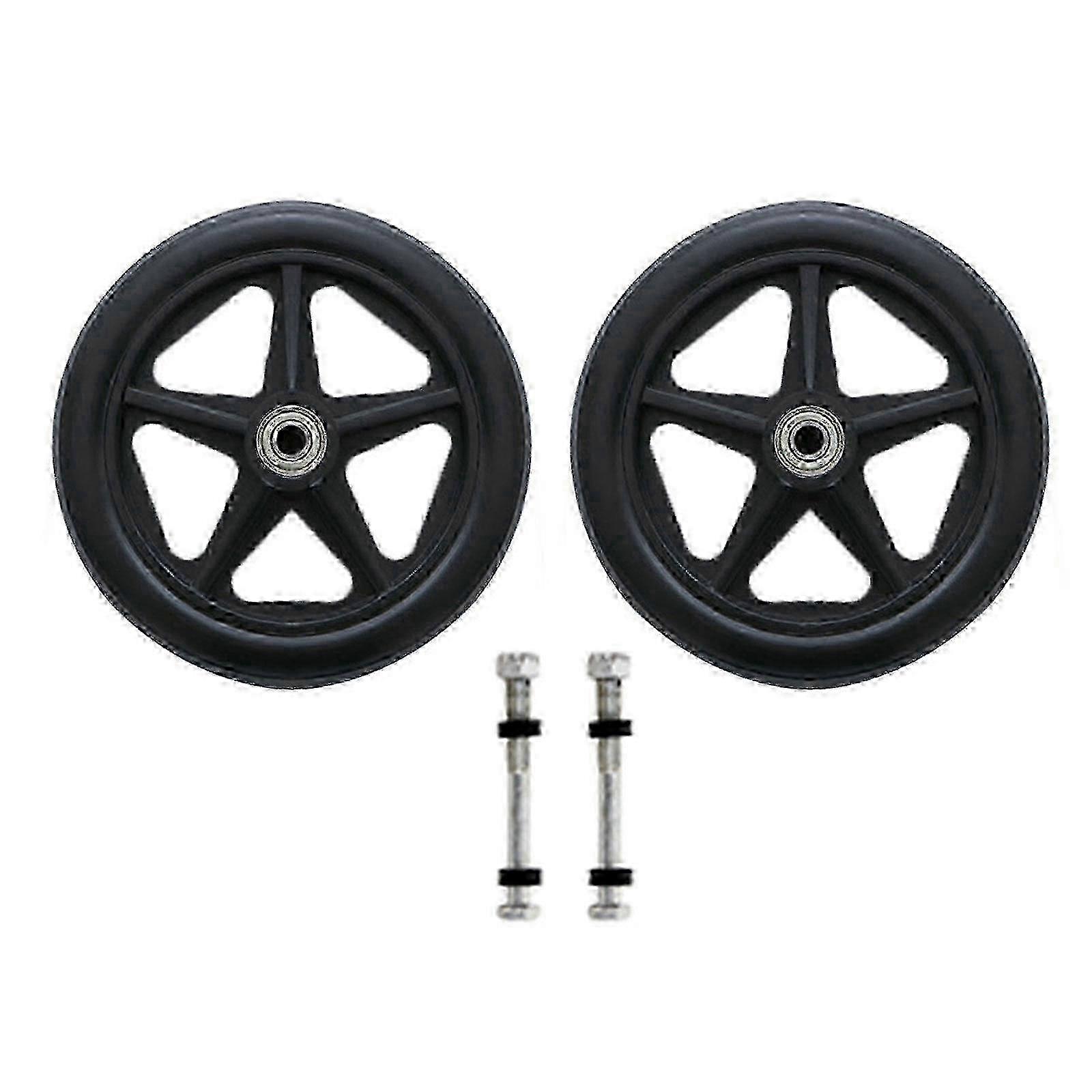 Universal Front Wheel Set for Wheelchairs - Solid Tire Caster 6-8 Inch, 2pcs