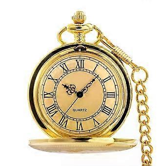 Antik Steampunk Vintage Römische Ziffern Quarz-Taschenuhr Mehrfarbiges Gehäuse Halskette Anhänger Uhr Kette Herren Frauen