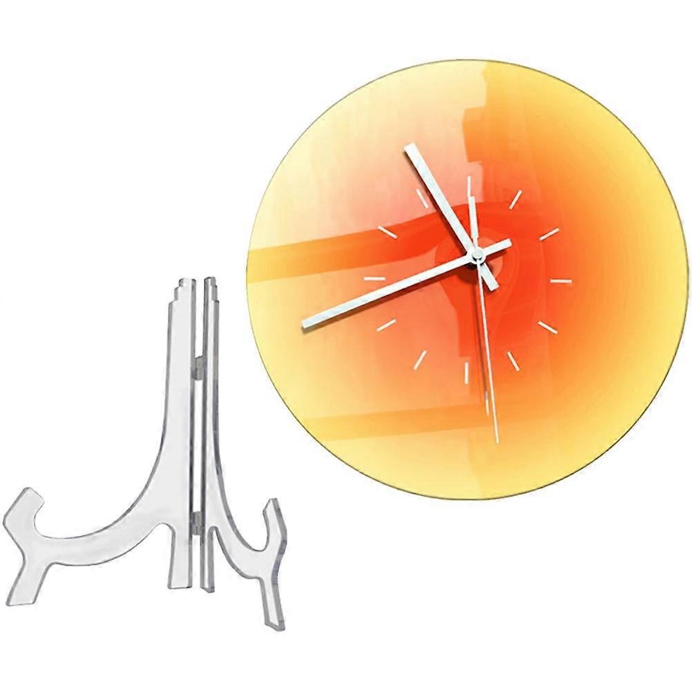 Home Clock Decor Acrylic Wall Clock for Timekeeping 4Pcs Orange