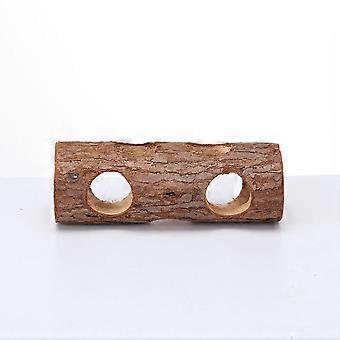 Wooden Trunk Hole Toys for Small Pets 2Pcs Assorted Color Hamster Toys