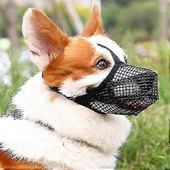 Dog Mask Soft Nylon Mask (Black, M) - Adjustable breathable mesh mask, dog mask, anti bite, anti bark, and anti licking mouth cover