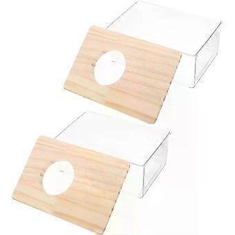2pcs Acrylic Sand Bath Box for Hamsters and Chinchillas with Wear-resistant Design and Anti-spill Feature Suitable for Home and Pet Store Use
